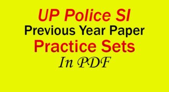 Free Download UP Police SI Previous Year Paper and Practice Sets [Pdf]